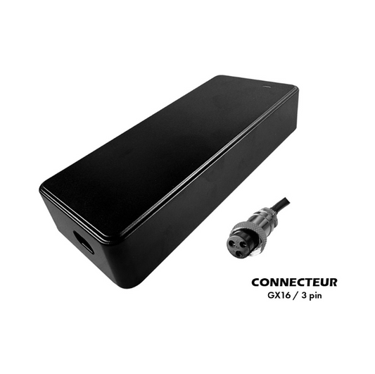 Chargeur 48V ➡️ 54.6V / 2A (connecteur GX16-3p)