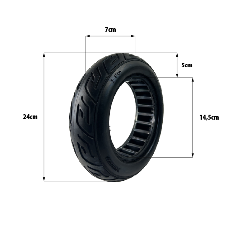 Pneu plein route 10x2.70-6.5