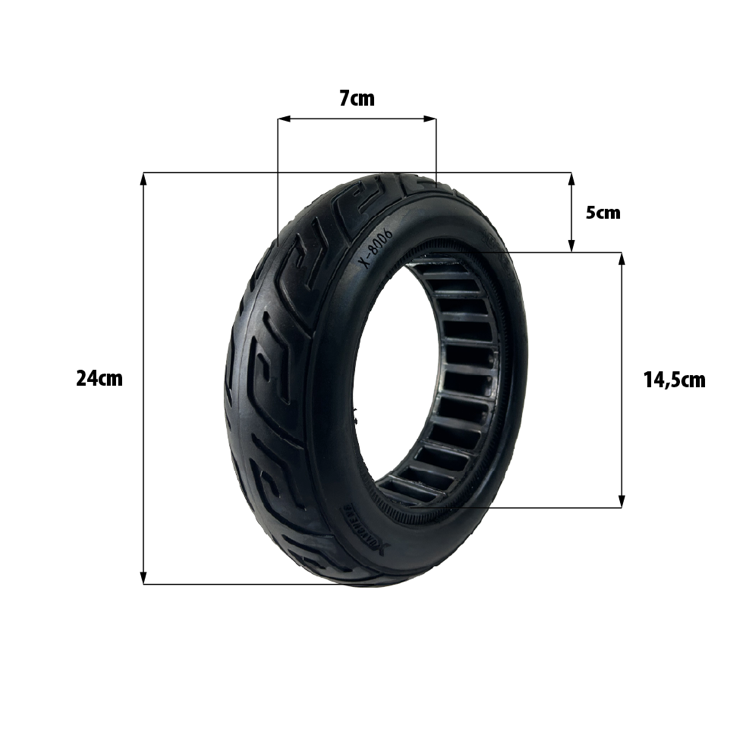 Pneu plein route 10x2.70-6.5